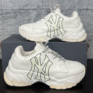 New York Yankees Shoes Womens 8 White MLB Baseball Chunky Dad Sneakers Leather